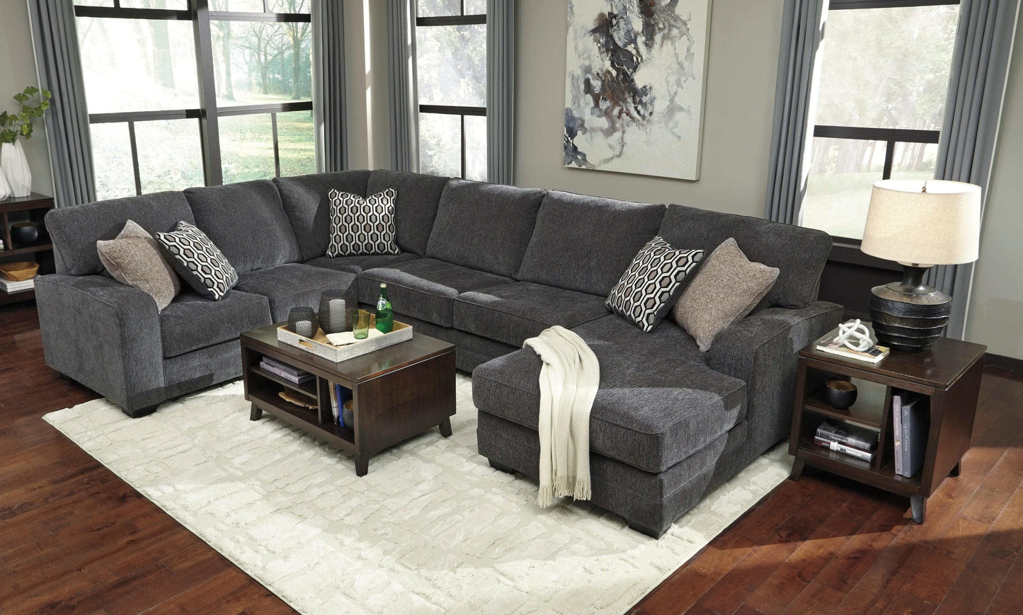 Tracling Slate 3pc RAF Chaise Sectional