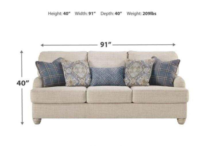 Traemore Beige Linen Queen Sofa Sleeper