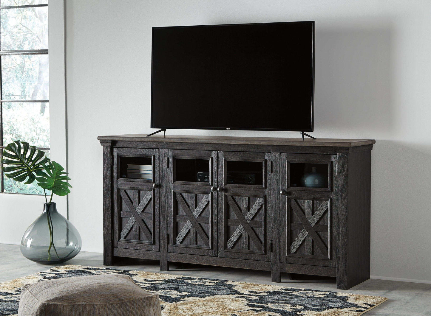 Tyler Creek Black/Gray 74" TV Stand