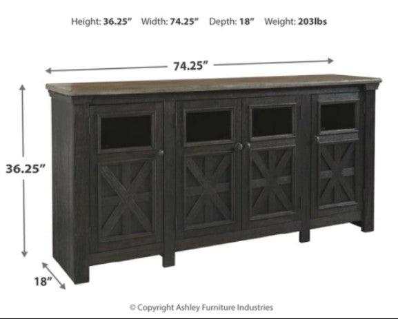 Tyler Creek Black/Gray 74" TV Stand