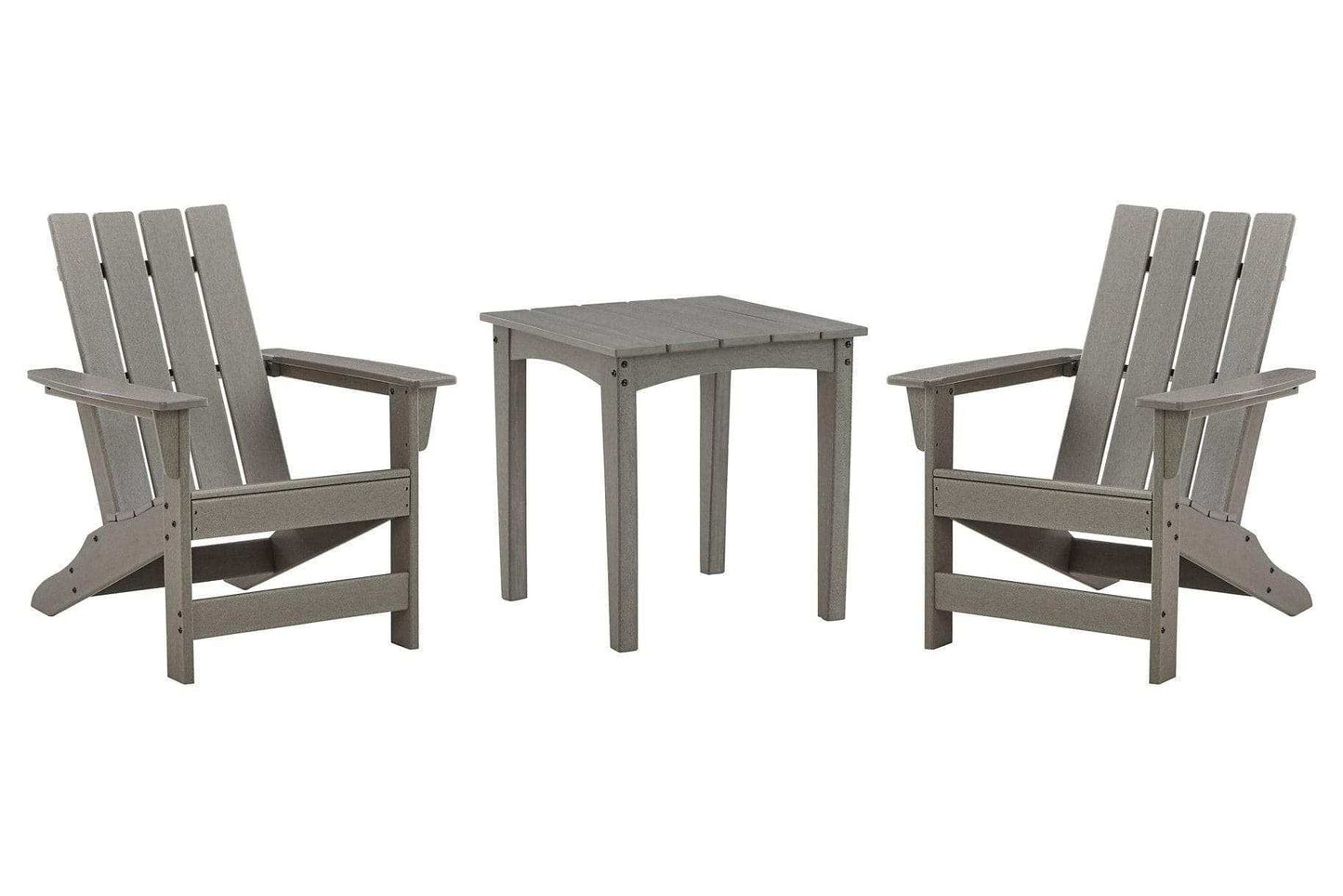 Visola Gray Outdoor Adirondack Chair Set w/ End Table