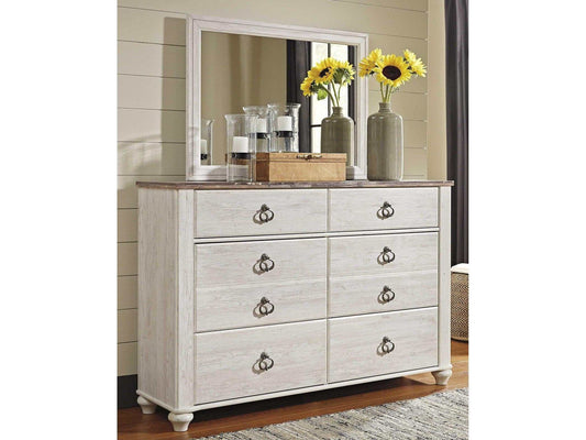 Willowton Whitewash Dresser & Mirror